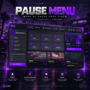 1 mês / TBS Pause Menu — Menu de Pausa Customizado com Rankings, Loja e Acesso Rápido