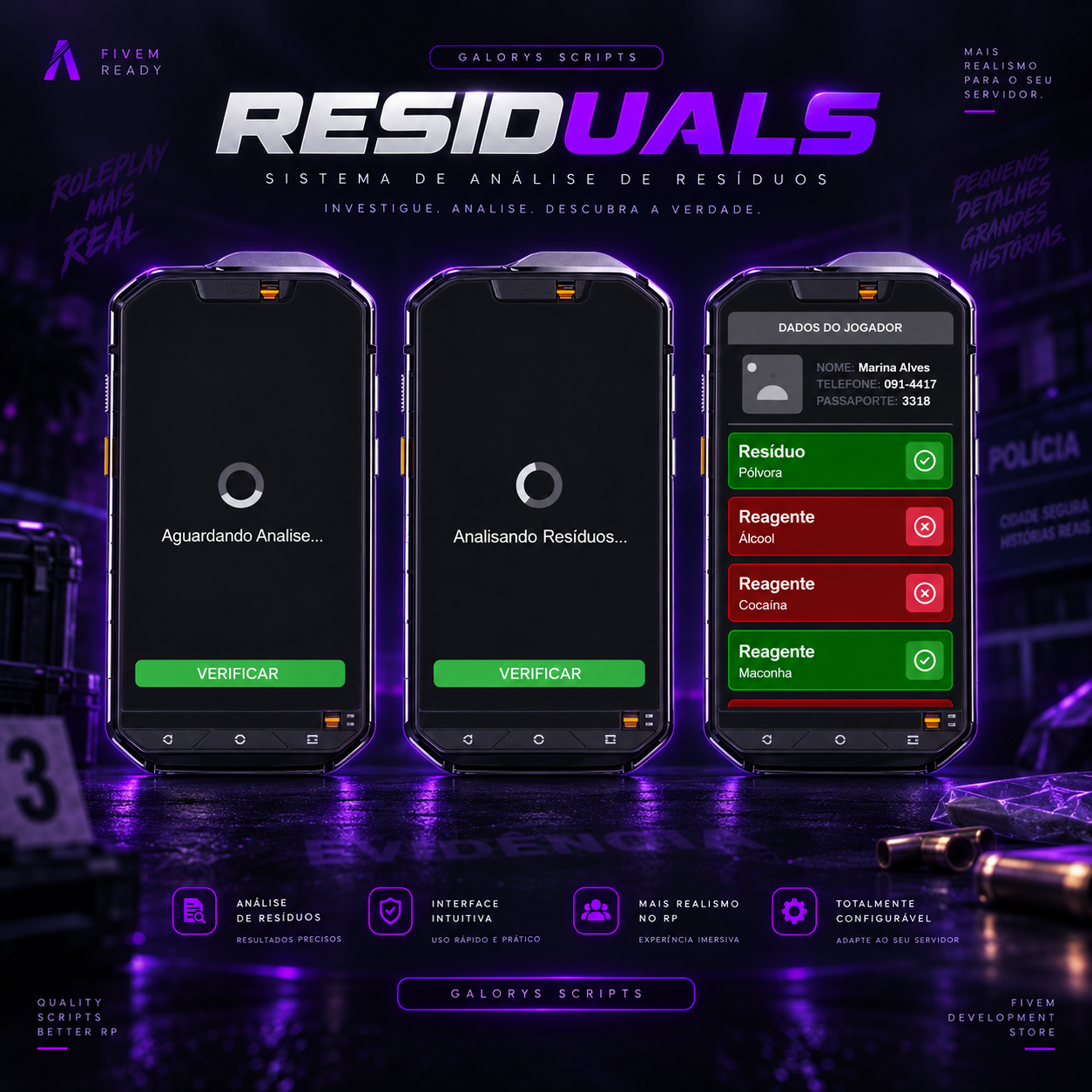 1 mês / TBS Residuals — Perícia Policial de Resíduos com Tablet