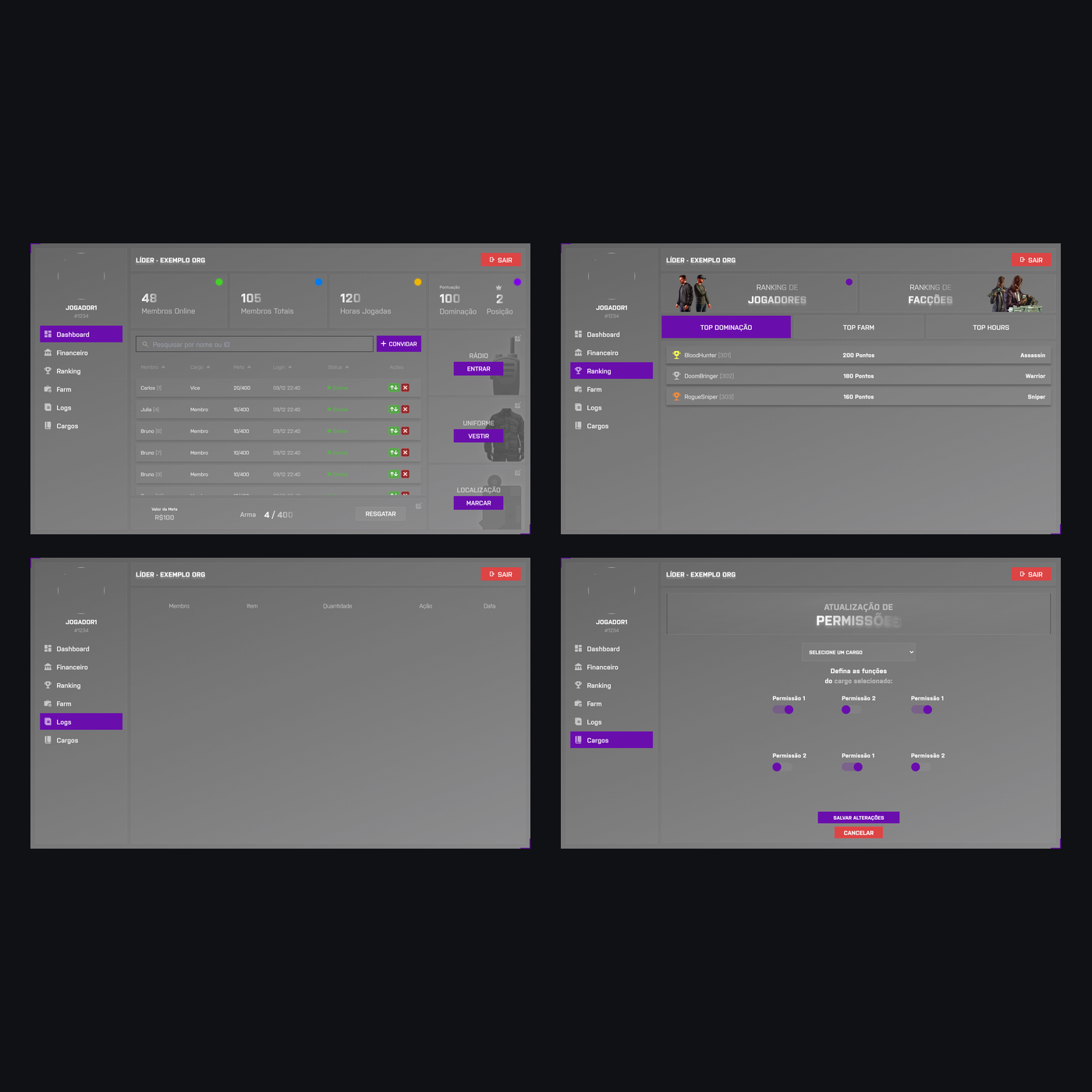 1 mês / TBS Group Manager — Painel de Organizações com Financeiro, Farm, Craft e Ranking - Imagem 2