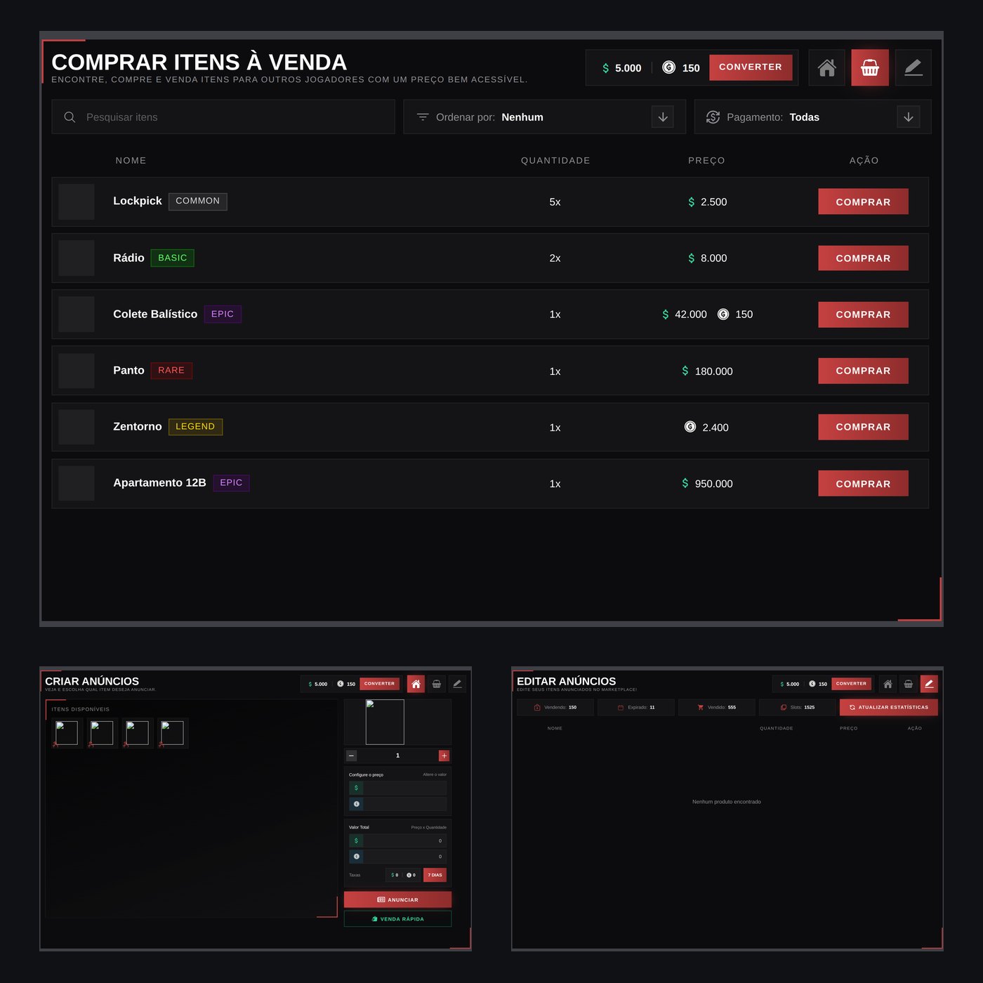 1 mês / TBS Marketplace — Mercado Player-to-Player com Moeda Premium e Taxas - Imagem 2