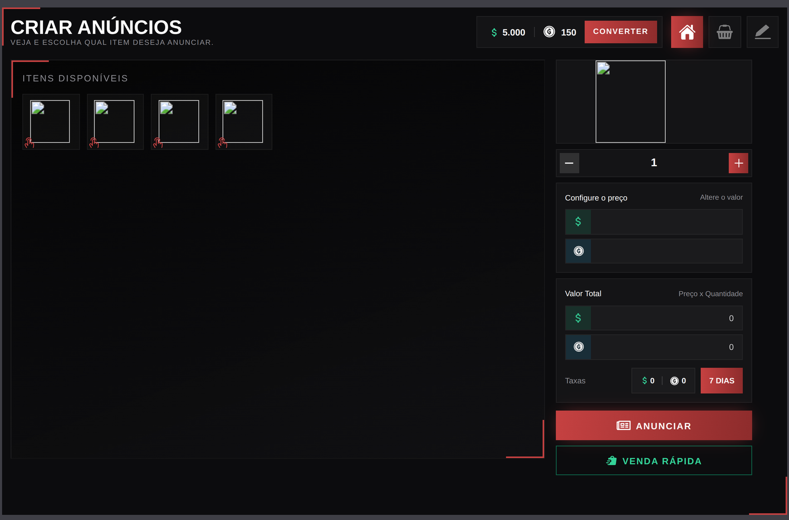 1 mês / TBS Marketplace — Mercado Player-to-Player com Moeda Premium e Taxas - Imagem 3